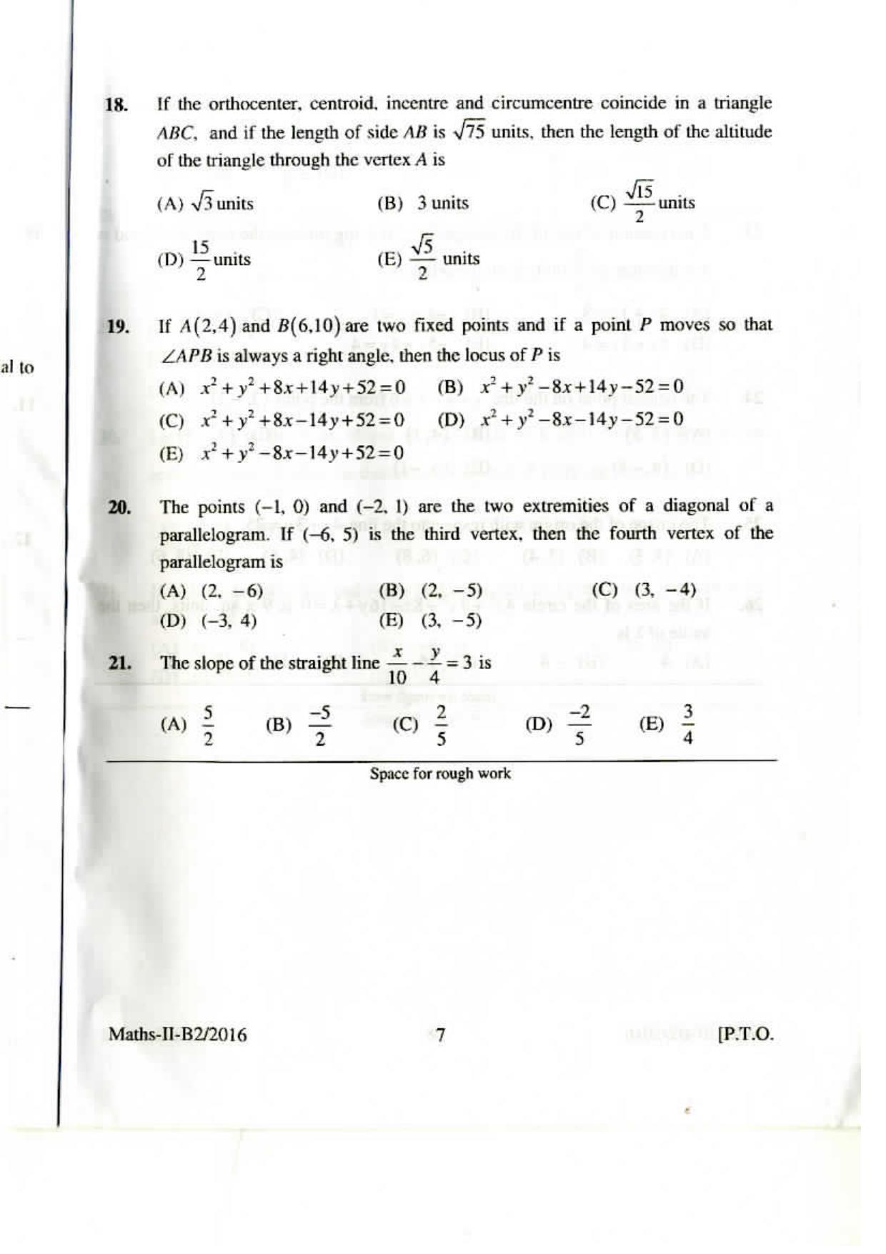 KEAM Paper II 2016 Question Paper - Page 6