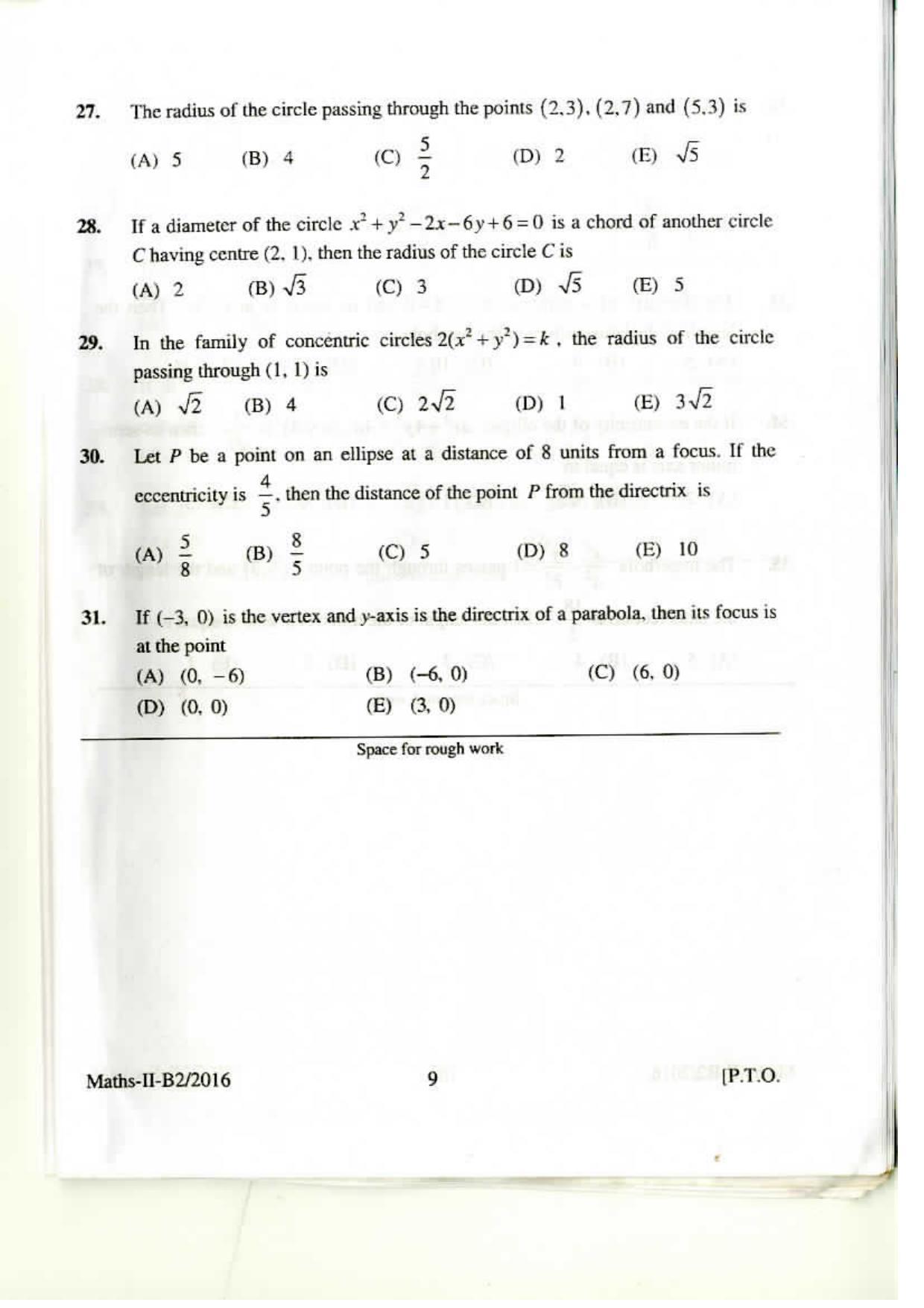 KEAM Paper II 2016 Question Paper - Page 8