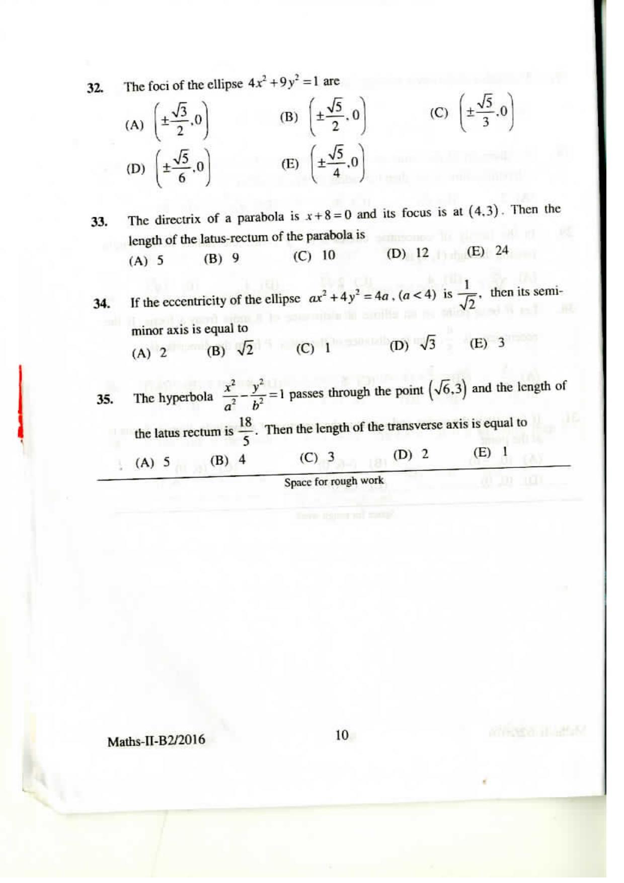 KEAM Paper II 2016 Question Paper - Page 9