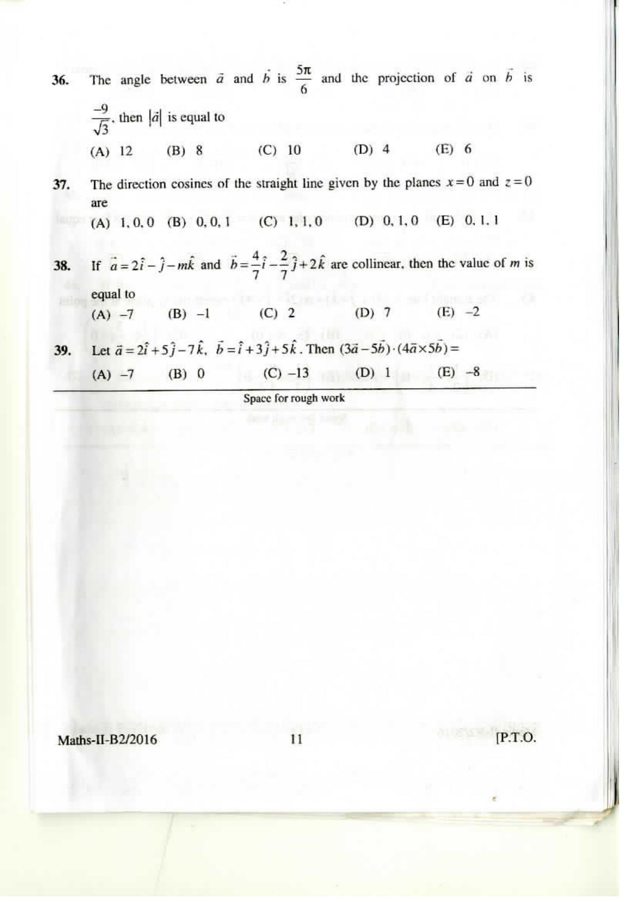 KEAM Paper II 2016 Question Paper - Page 10