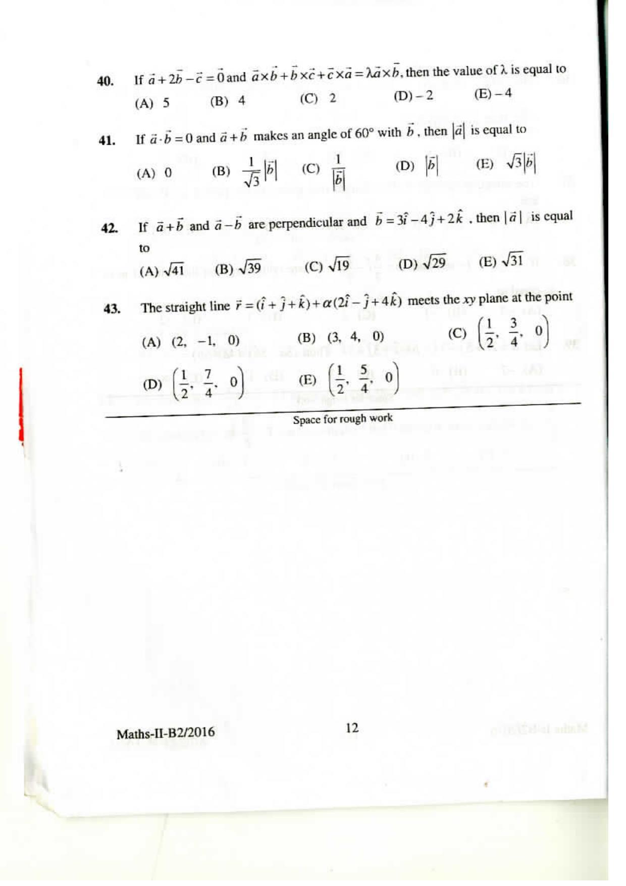KEAM Paper II 2016 Question Paper - Page 11