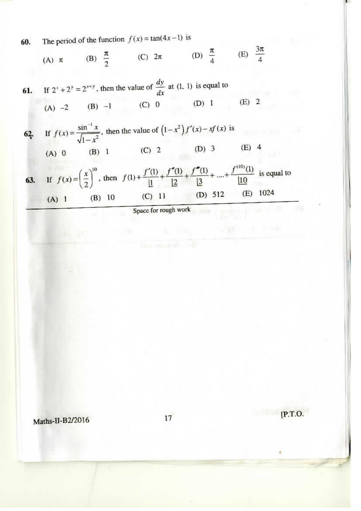 KEAM Paper II 2016 Question Paper - Page 16