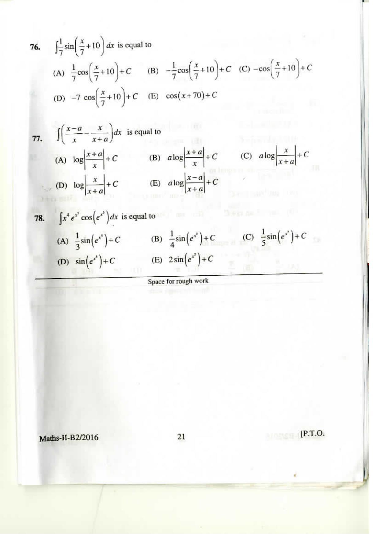 KEAM Paper II 2016 Question Paper - Page 20