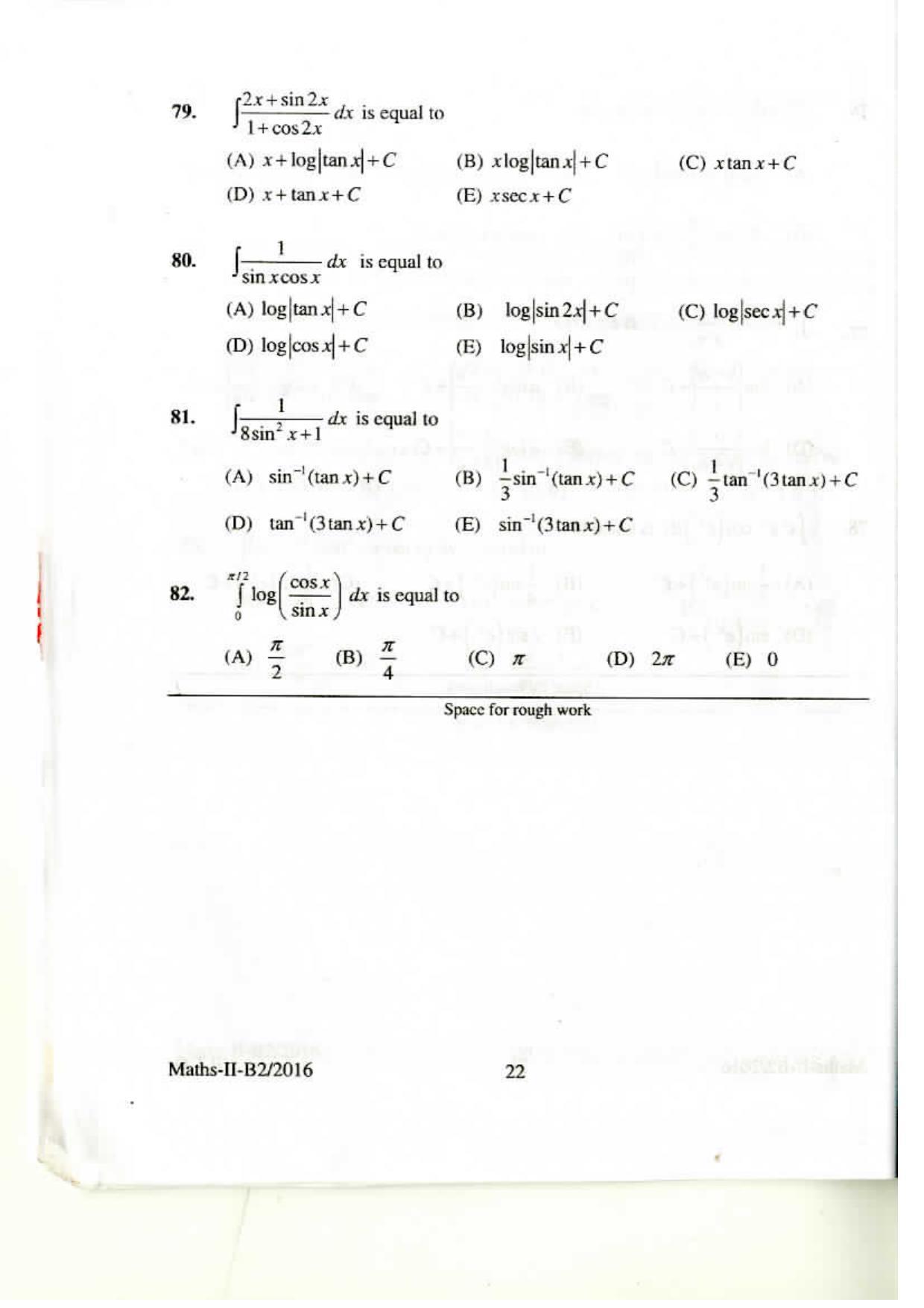 KEAM Paper II 2016 Question Paper - Page 21