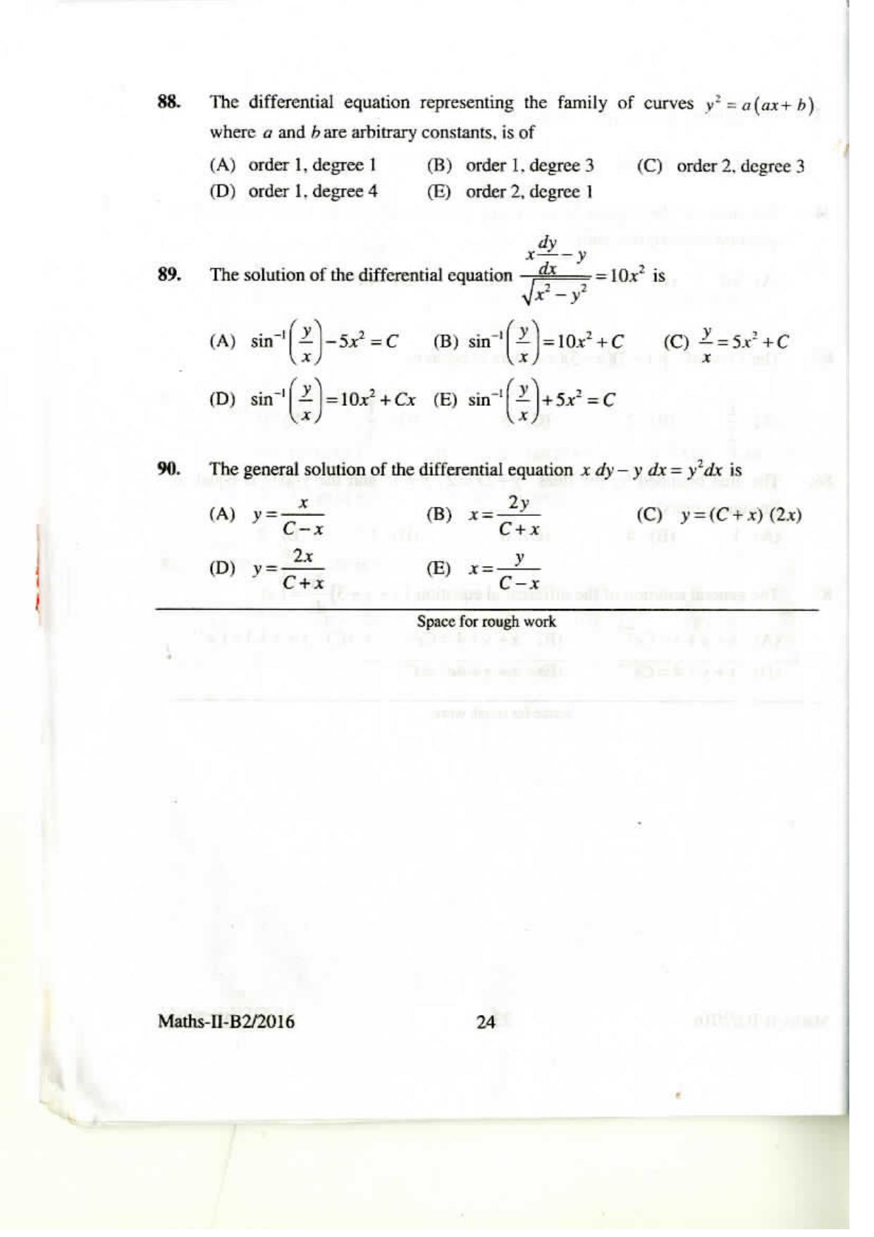 KEAM Paper II 2016 Question Paper - Page 23