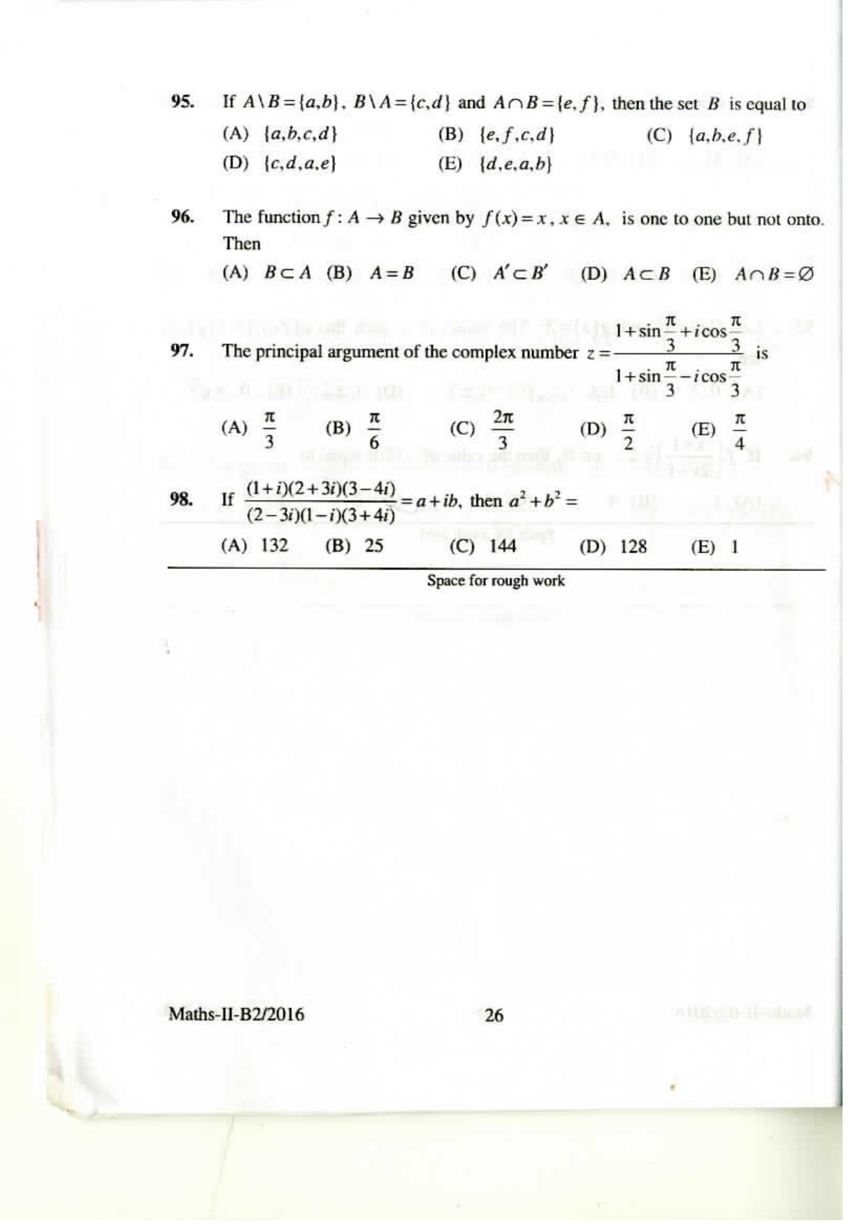 KEAM Paper II 2016 Question Paper - Page 25