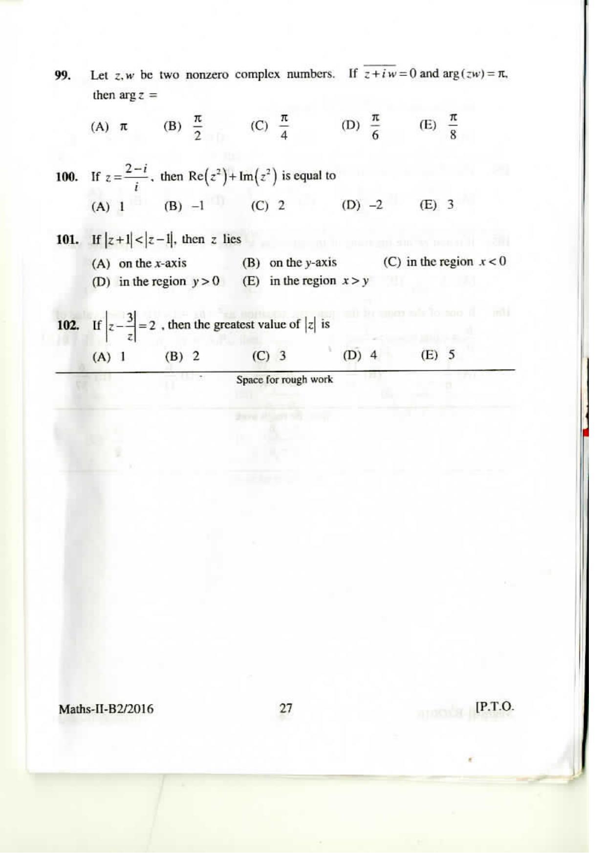 KEAM Paper II 2016 Question Paper - Page 26
