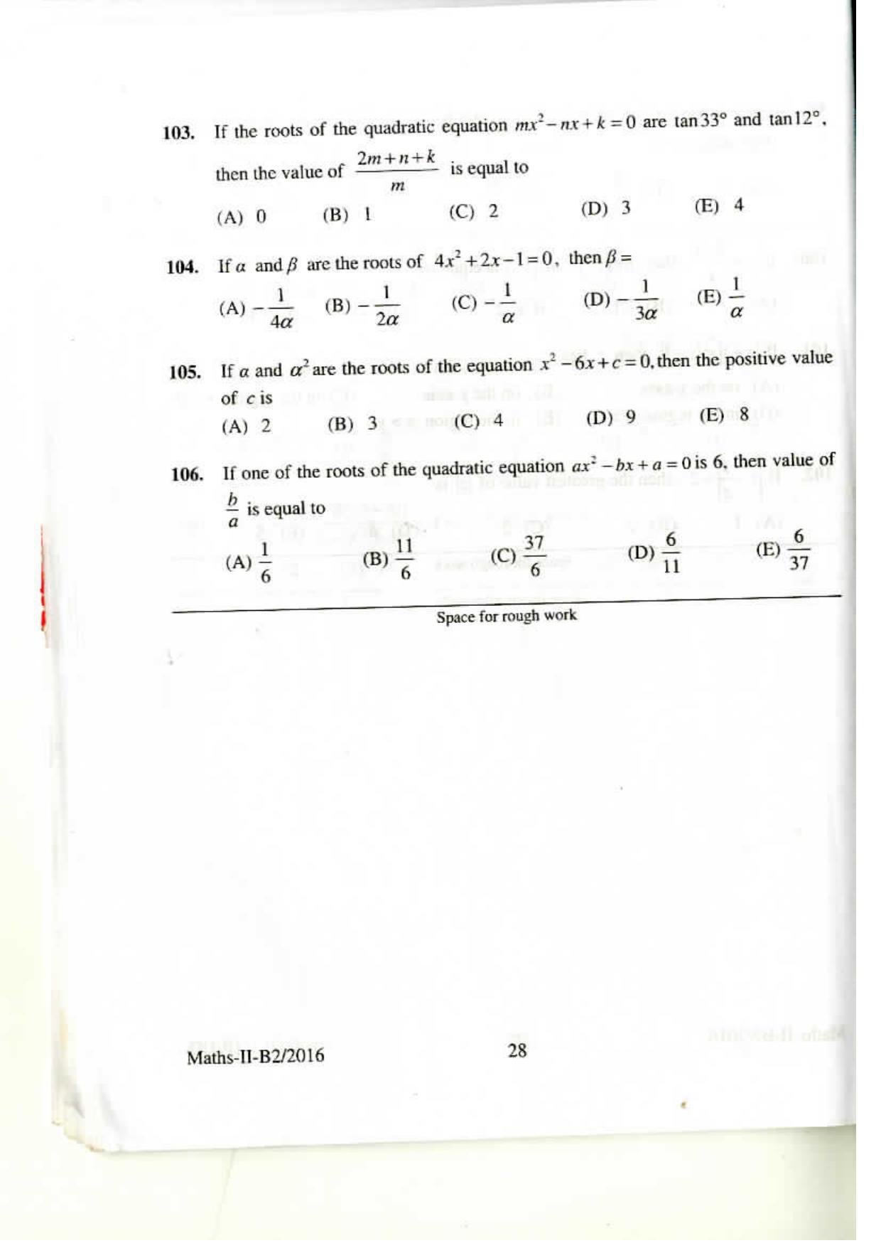 KEAM Paper II 2016 Question Paper - Page 27