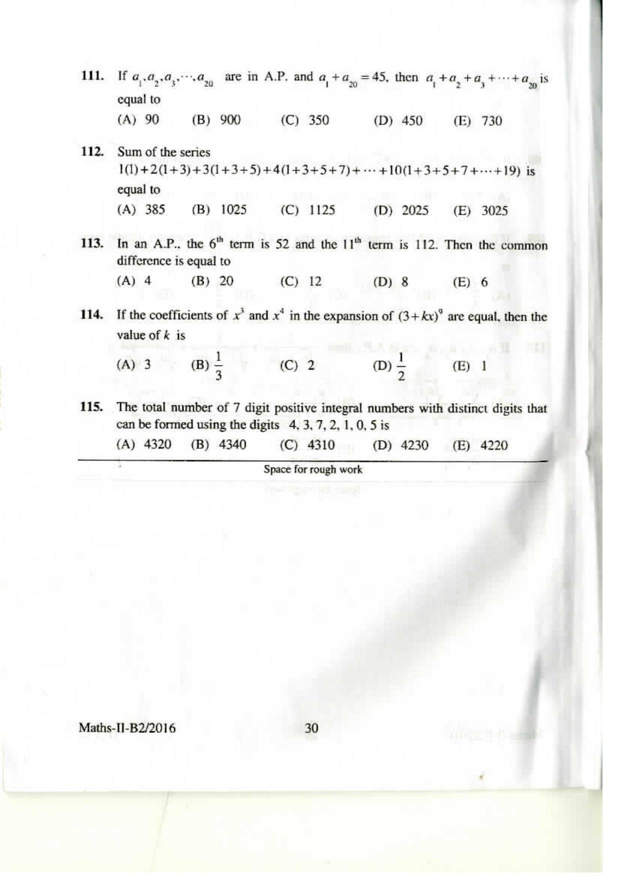 KEAM Paper II 2016 Question Paper - Page 29