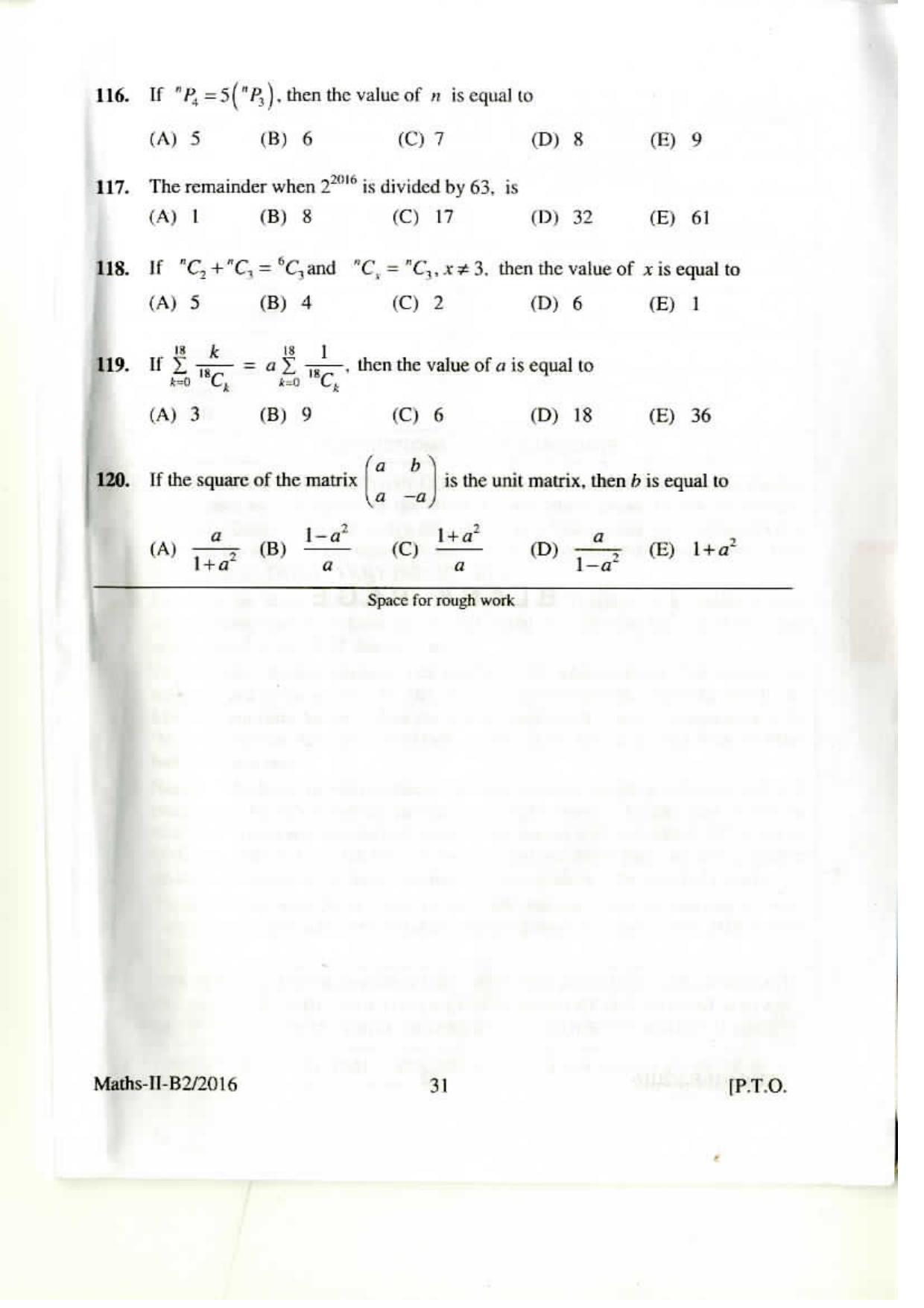 KEAM Paper II 2016 Question Paper - Page 30