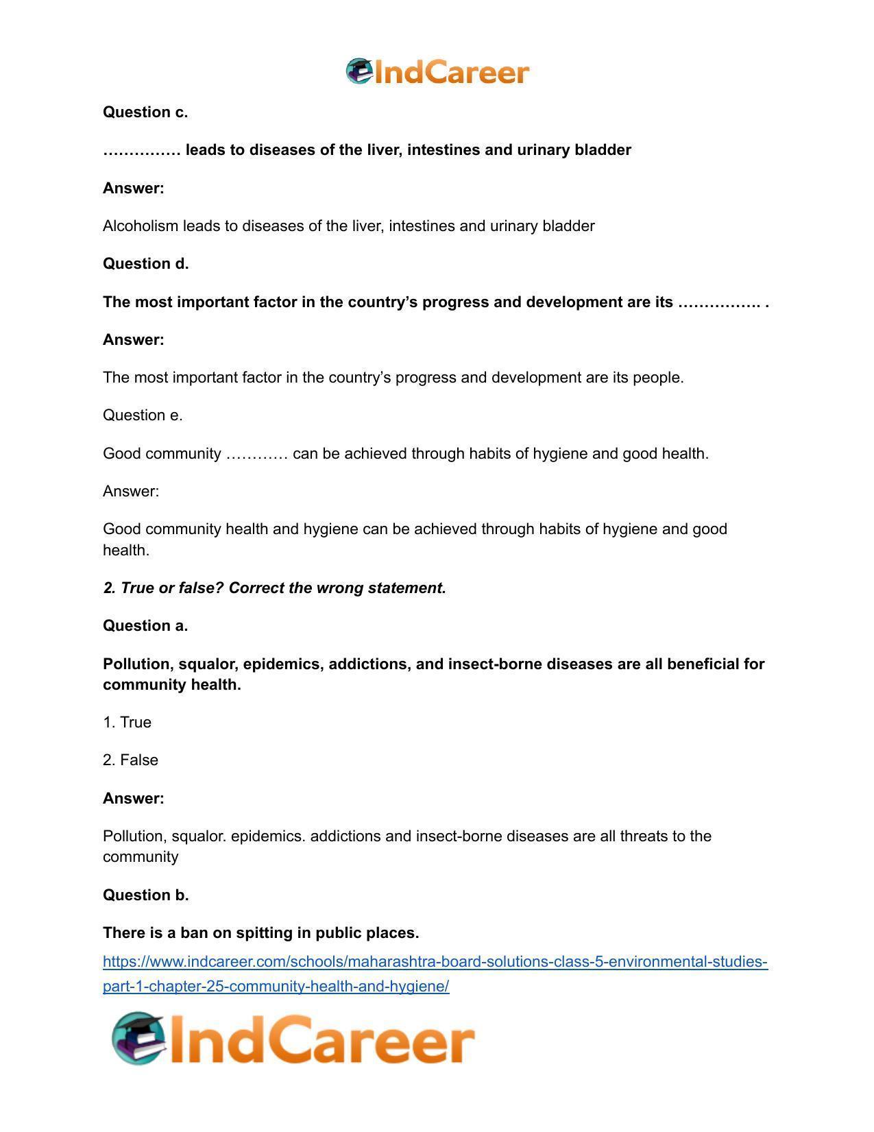 Maharashtra Board Solutions Class 5-Environmental Studies (Part 1): Chapter 25- Community Health and Hygiene - Page 3