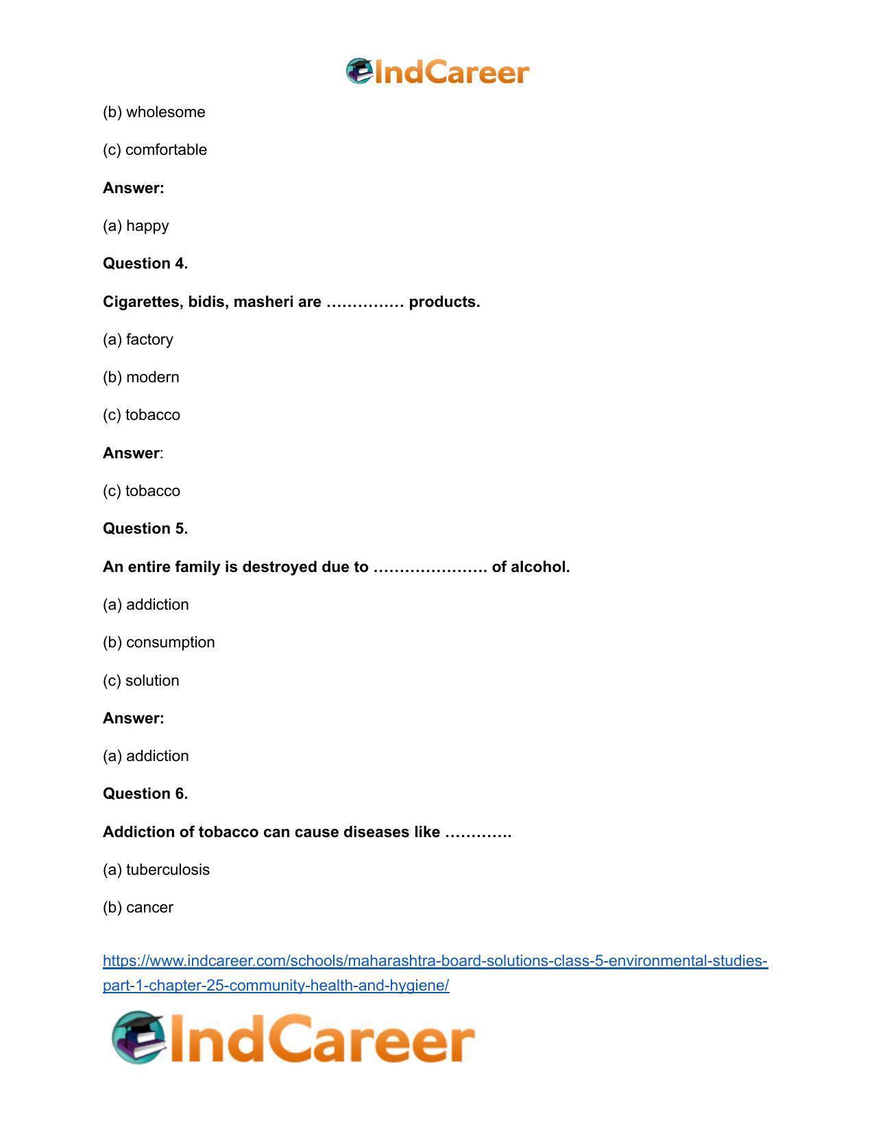 Maharashtra Board Solutions Class 5-Environmental Studies (Part 1): Chapter 25- Community Health and Hygiene - Page 7