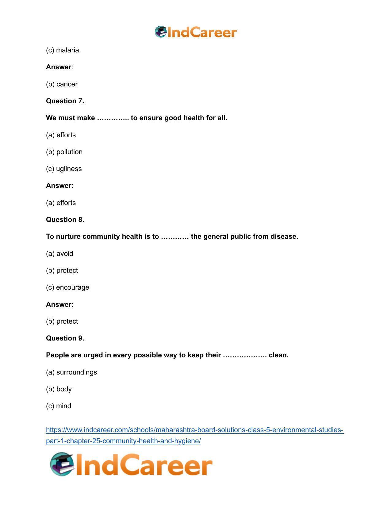 Maharashtra Board Solutions Class 5-Environmental Studies (Part 1): Chapter 25- Community Health and Hygiene - Page 8