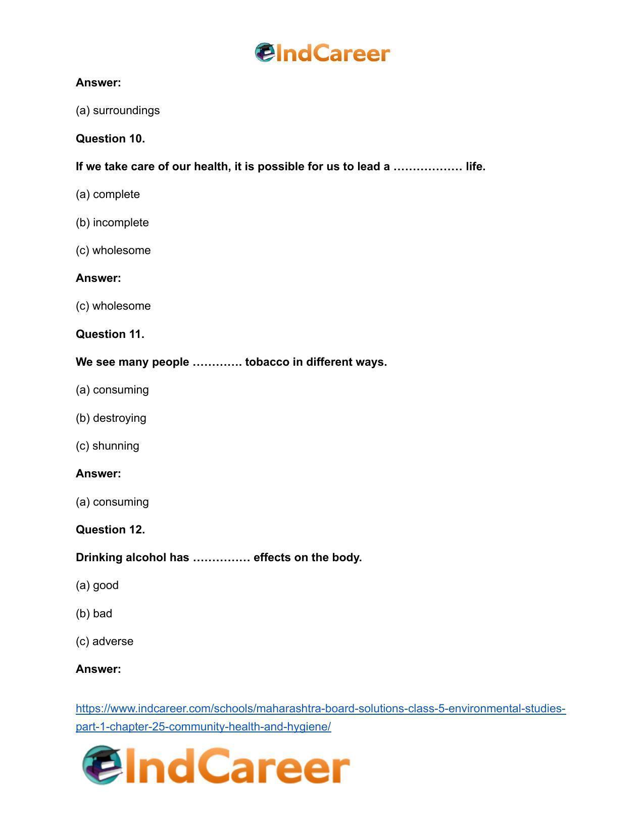 Maharashtra Board Solutions Class 5-Environmental Studies (Part 1): Chapter 25- Community Health and Hygiene - Page 9