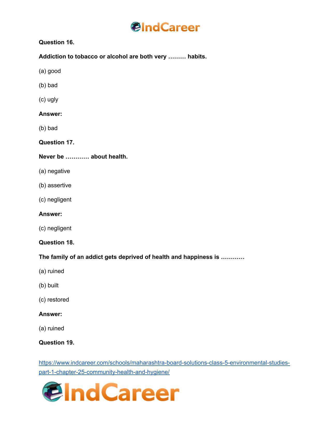 Maharashtra Board Solutions Class 5-Environmental Studies (Part 1): Chapter 25- Community Health and Hygiene - Page 11