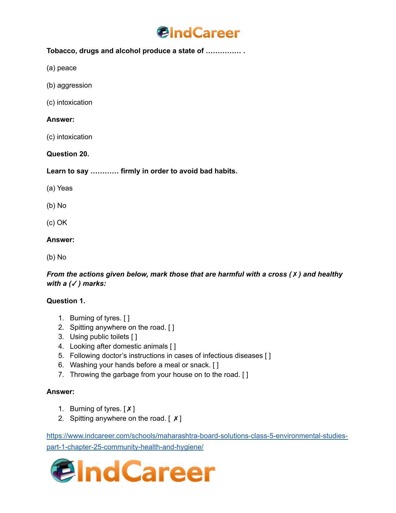 Maharashtra Board Solutions Class 5-Environmental Studies (Part 1): Chapter 25- Community Health and Hygiene - Page 12