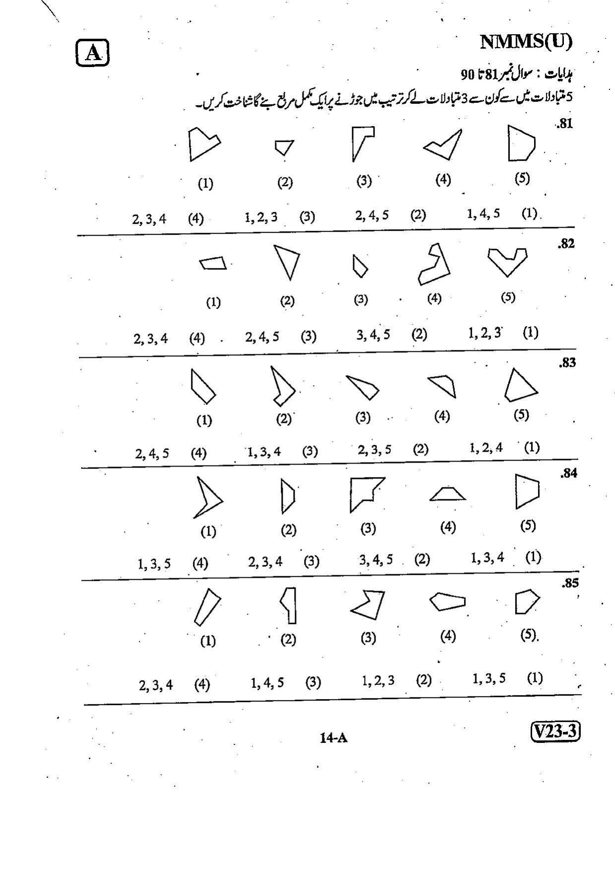 NMMS Question Papers FEBRUARY 2023 (Urdu Medium) - Page 14