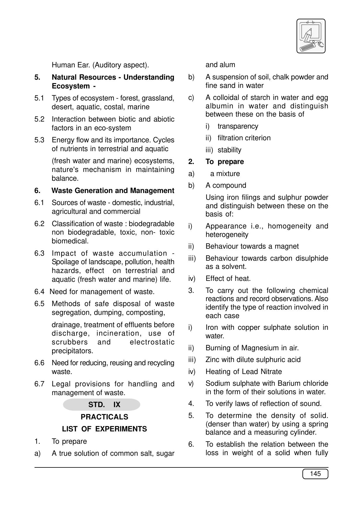 Maharashtra SSC Science Syllabus - Page 3