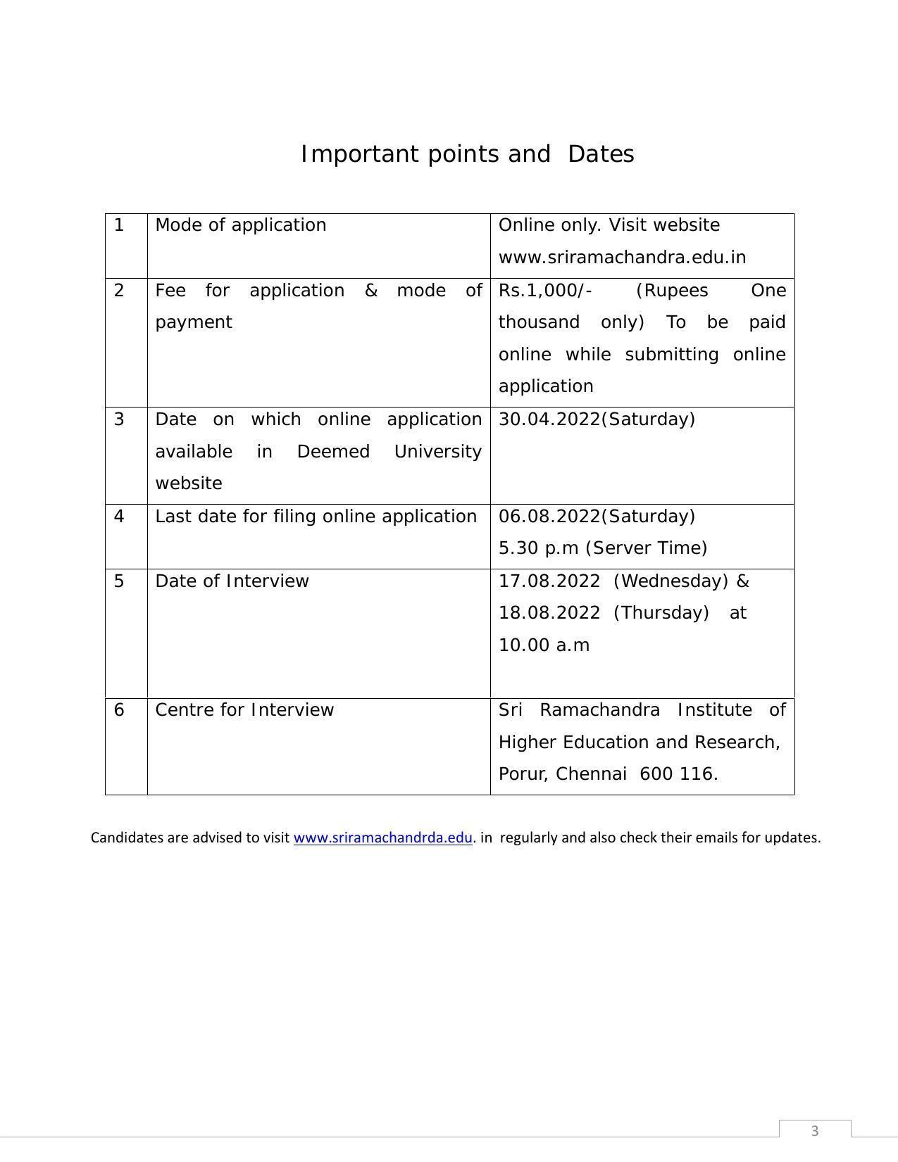 Sri Ramachandra University,Chennai Group: PG - B Prospectus 2022-23 - Page 3