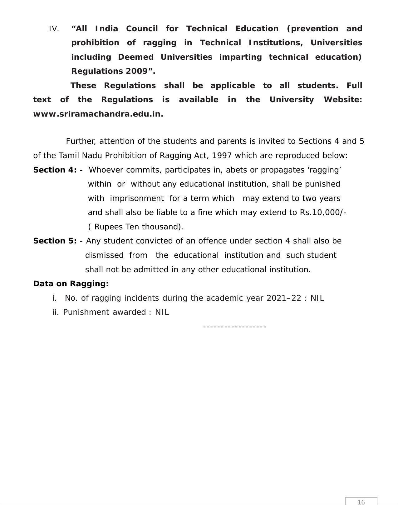 Sri Ramachandra University,Chennai Group: PG - B Prospectus 2022-23 - Page 16