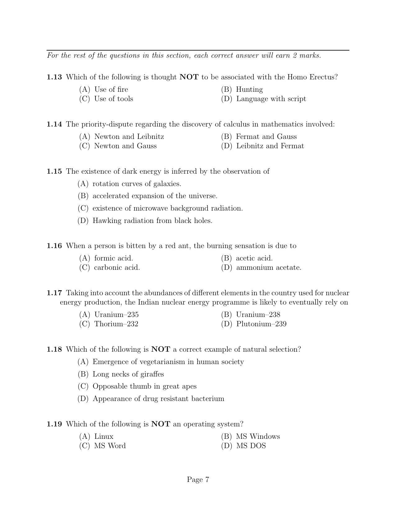 LPU NEST Question Paper 2011 SET A - Page 7