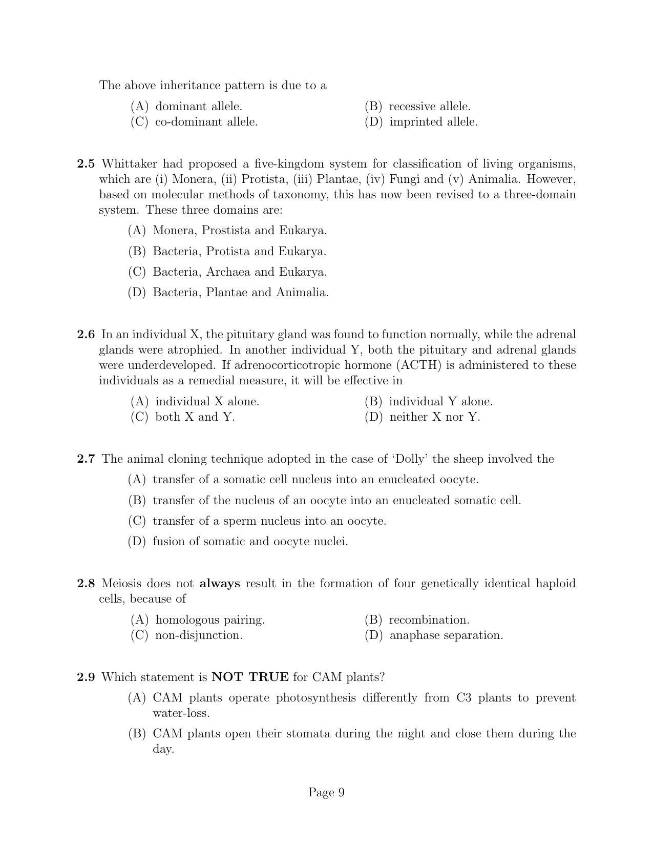LPU NEST Question Paper 2011 SET A - Page 9