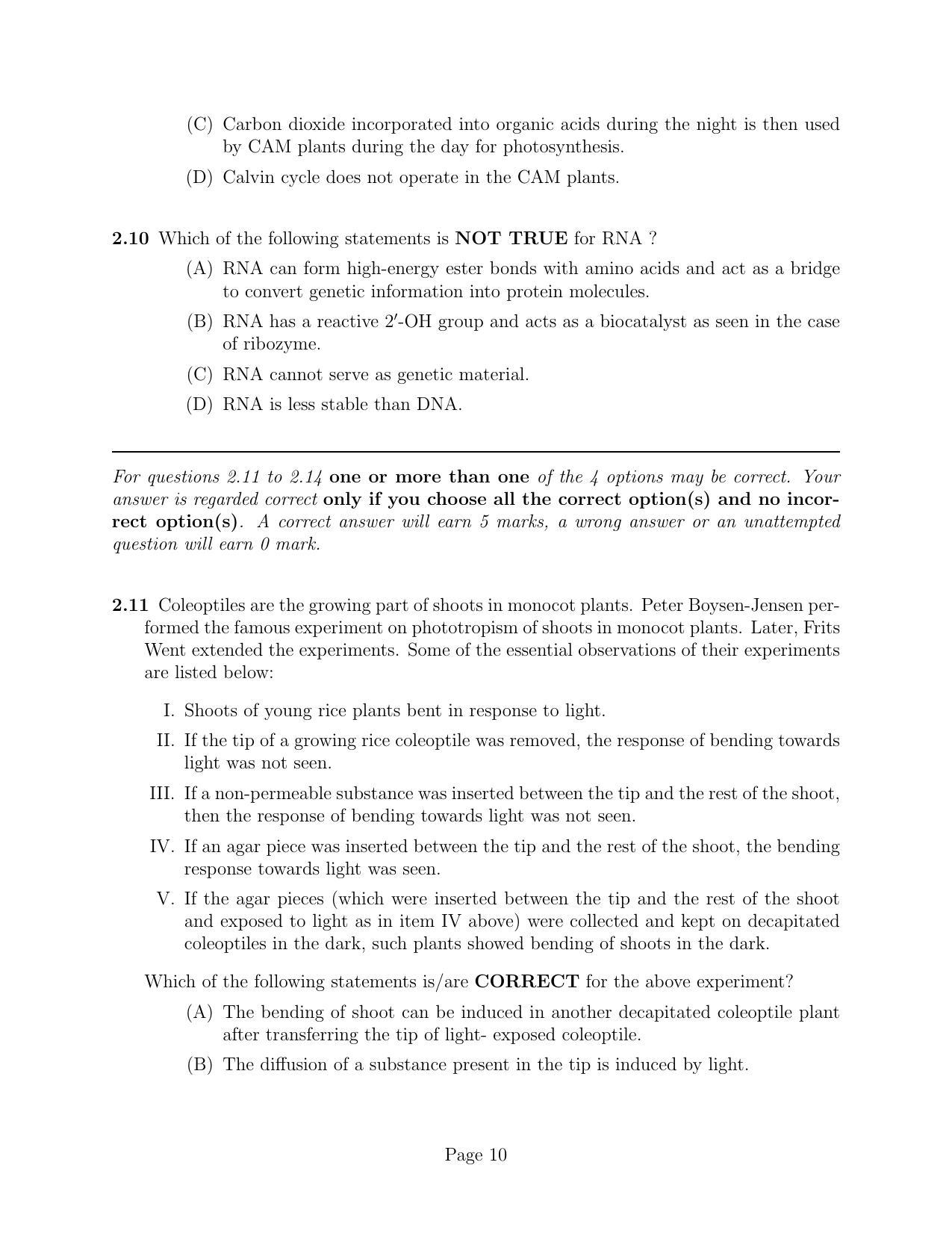 LPU NEST Question Paper 2011 SET A - Page 10
