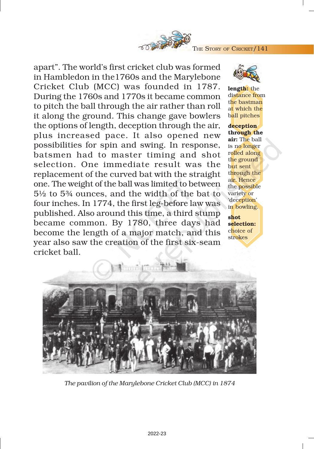 NCERT Book for Class 7 English (Honeycomb): Chapter 10-The Story of Cricket - Page 3