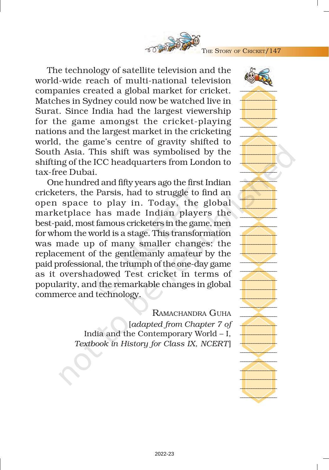 NCERT Book for Class 7 English (Honeycomb): Chapter 10-The Story of Cricket - Page 9