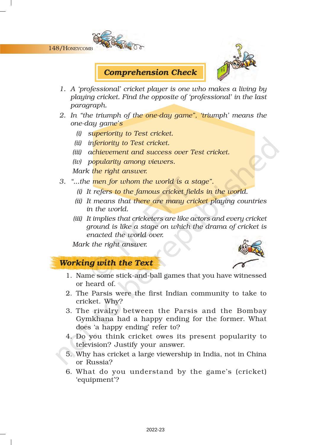 NCERT Book for Class 7 English (Honeycomb): Chapter 10-The Story of Cricket - Page 10