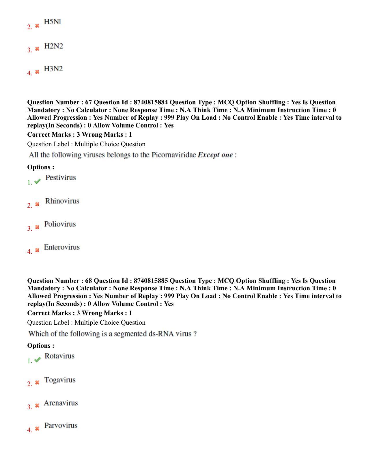 BHU RET Veterinary Microbiology 2020 Question Paper - Page 39