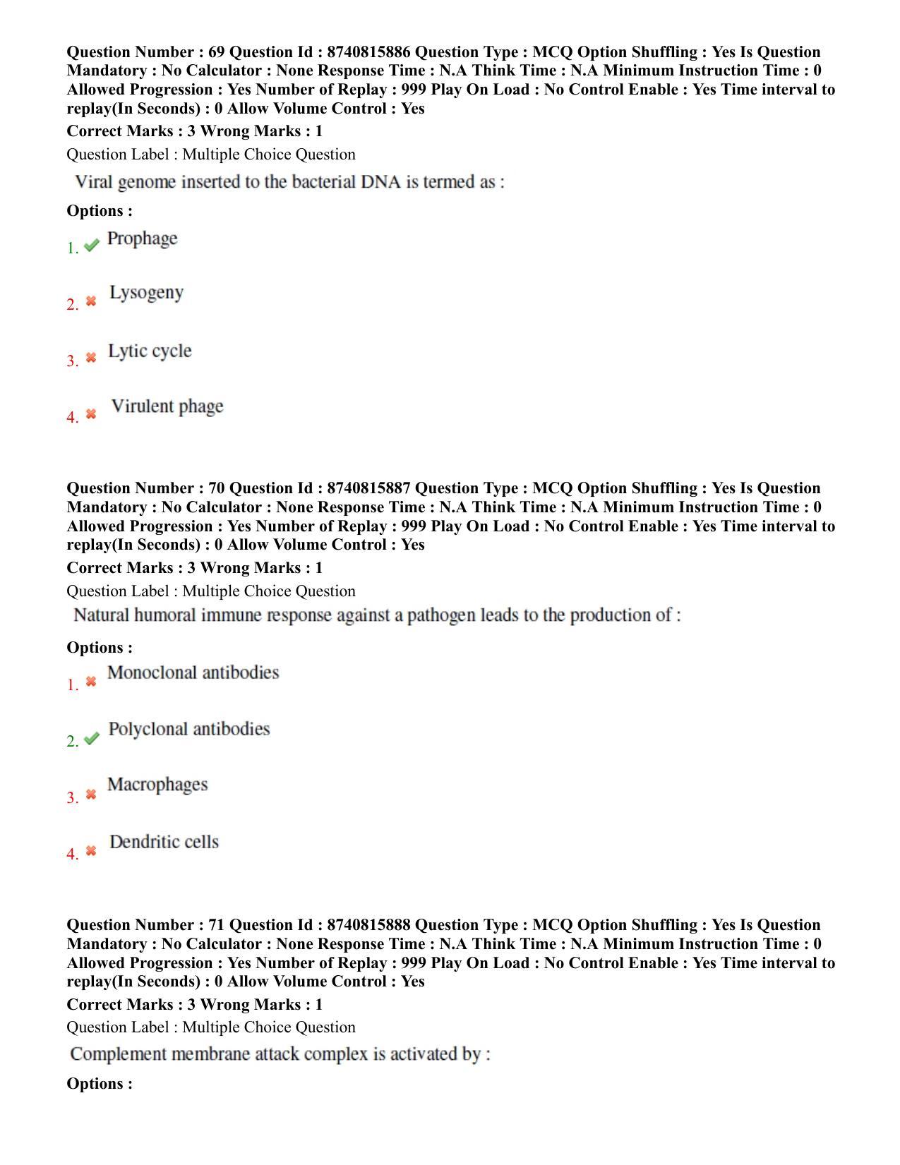 BHU RET Veterinary Microbiology 2020 Question Paper - Page 40
