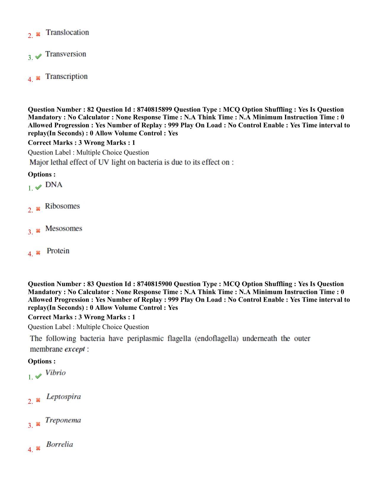BHU RET Veterinary Microbiology 2020 Question Paper - Page 45