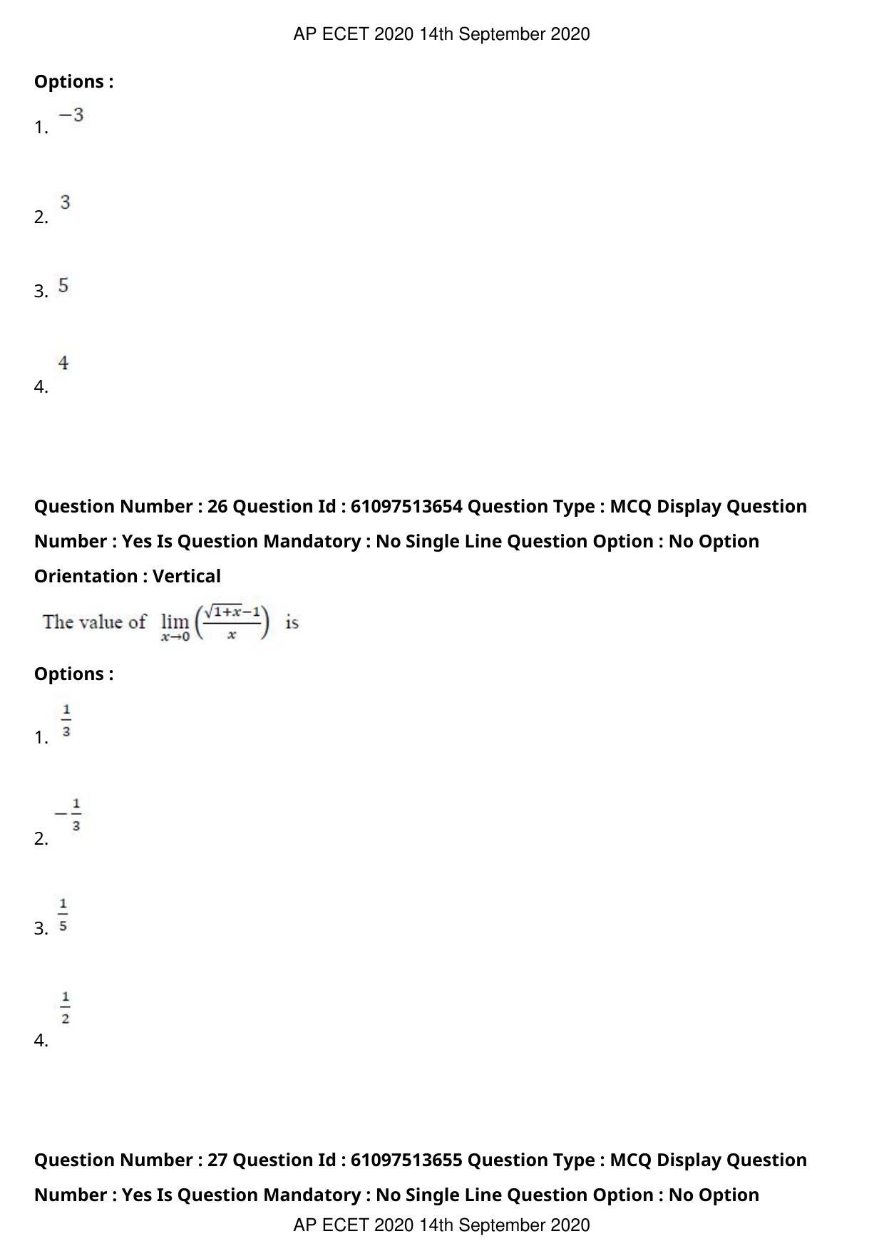 AP ECET 2020 - Computer Science and Engineering (Preview) Question Paper With Preliminary Keys - Page 15
