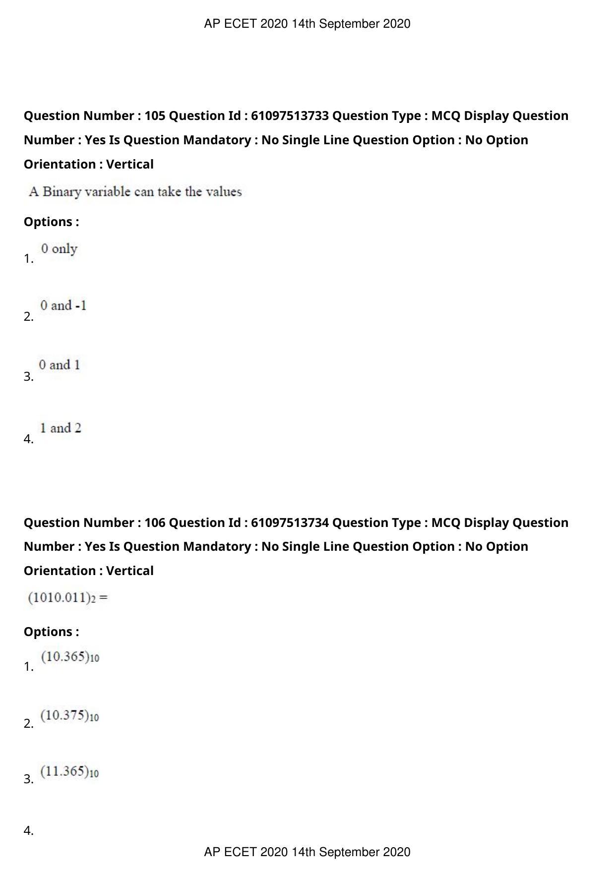 AP ECET 2020 - Computer Science and Engineering (Preview) Question Paper With Preliminary Keys - Page 58