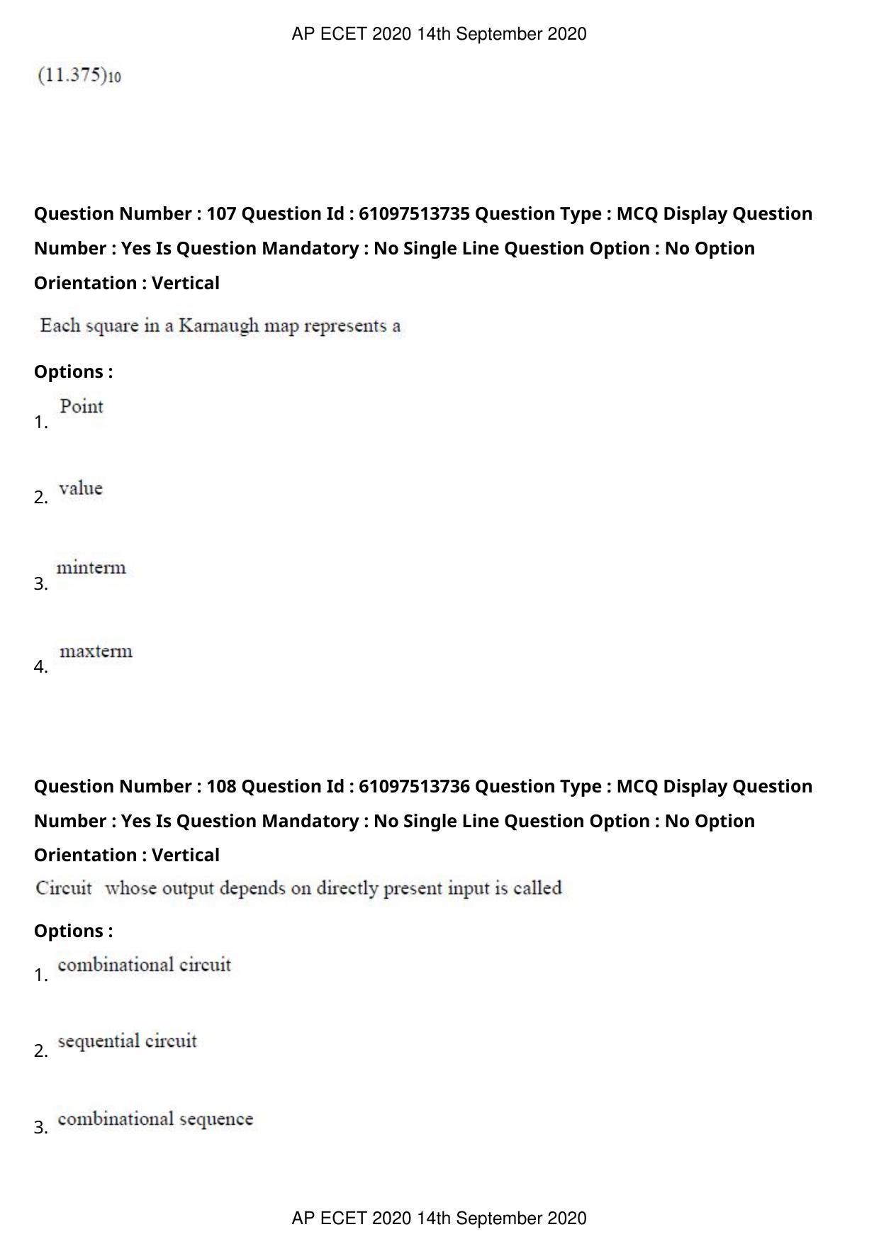 AP ECET 2020 - Computer Science and Engineering (Preview) Question Paper With Preliminary Keys - Page 59