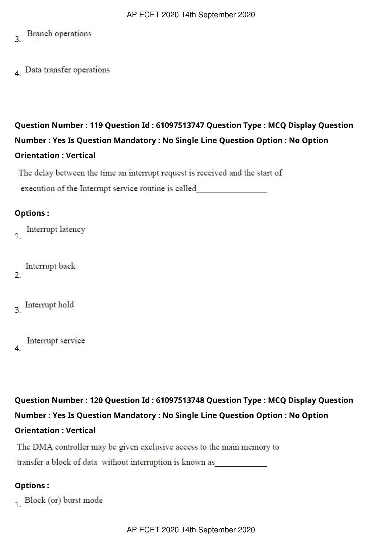 AP ECET 2020 - Computer Science and Engineering (Preview) Question Paper With Preliminary Keys - Page 65