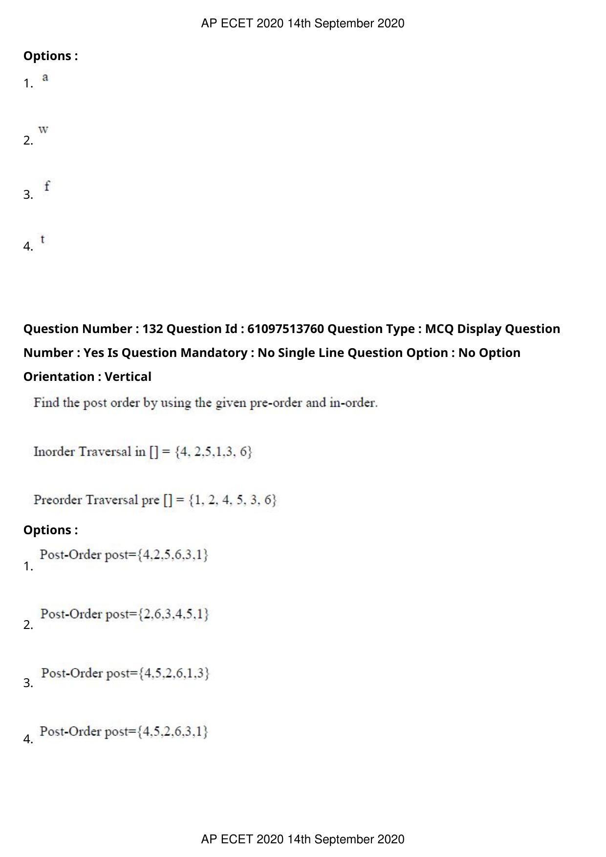AP ECET 2020 - Computer Science and Engineering (Preview) Question Paper With Preliminary Keys - Page 72