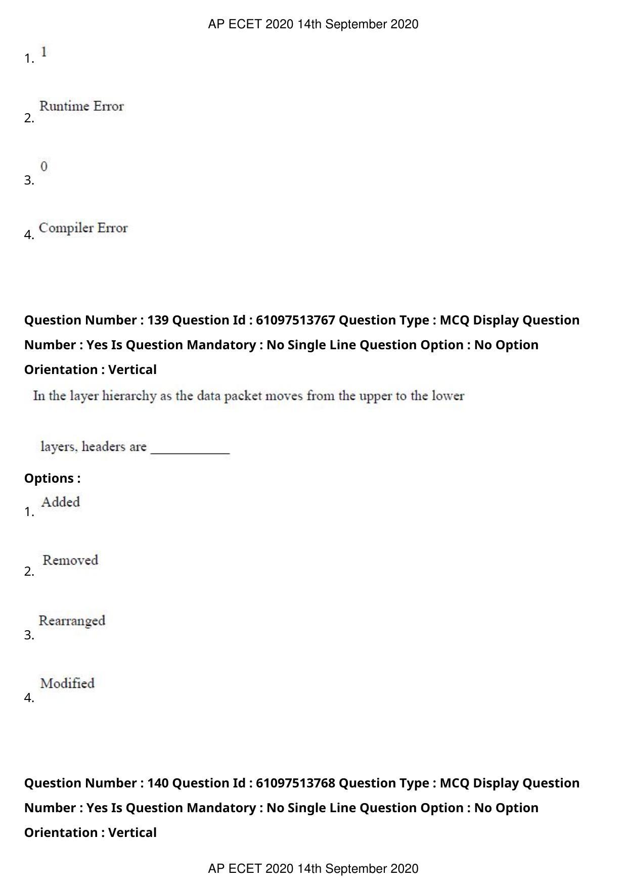 AP ECET 2020 - Computer Science and Engineering (Preview) Question Paper With Preliminary Keys - Page 76
