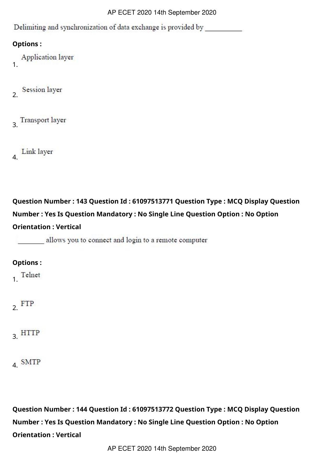 AP ECET 2020 - Computer Science and Engineering (Preview) Question Paper With Preliminary Keys - Page 78