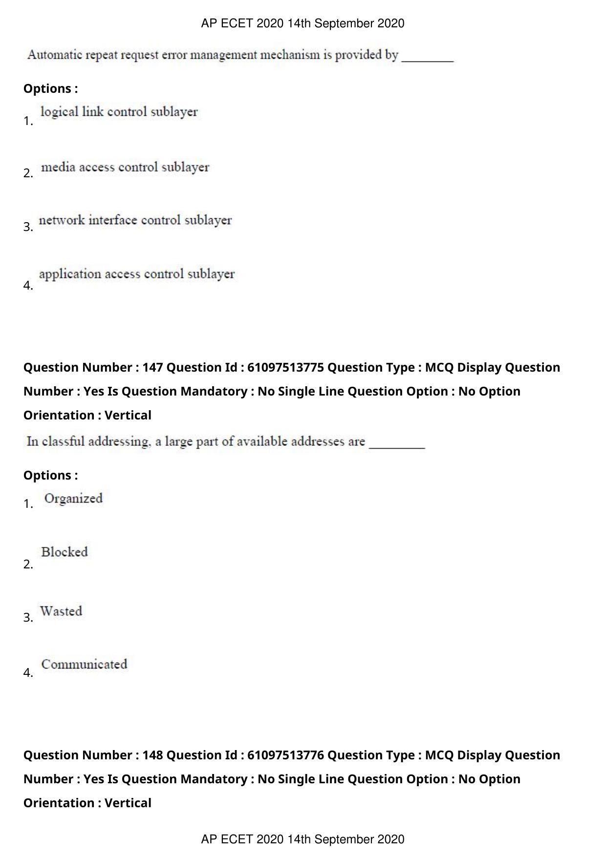 AP ECET 2020 - Computer Science and Engineering (Preview) Question Paper With Preliminary Keys - Page 80