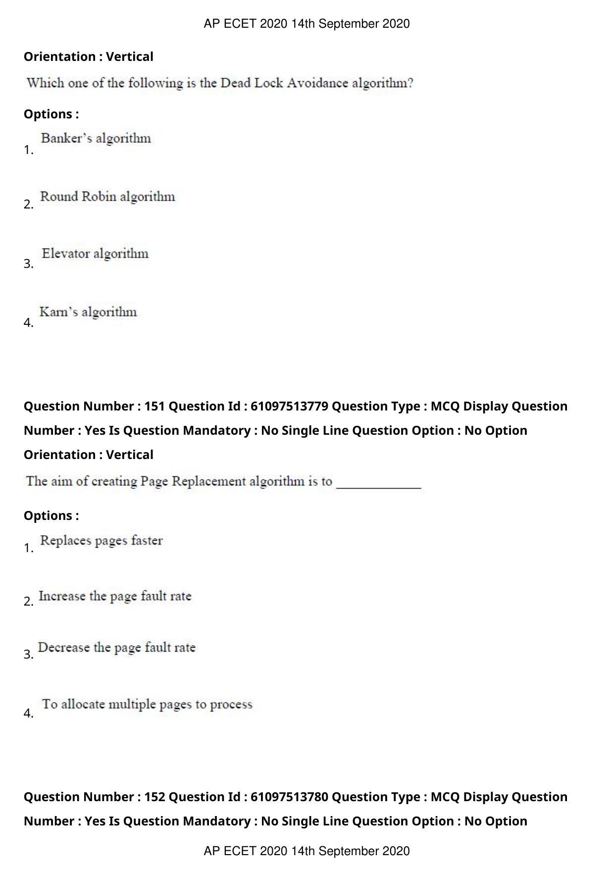 AP ECET 2020 - Computer Science and Engineering (Preview) Question Paper With Preliminary Keys - Page 82