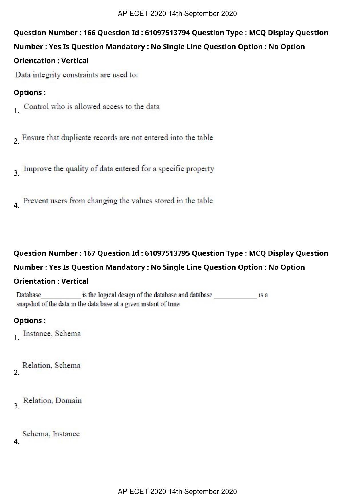 AP ECET 2020 - Computer Science and Engineering (Preview) Question Paper With Preliminary Keys - Page 90