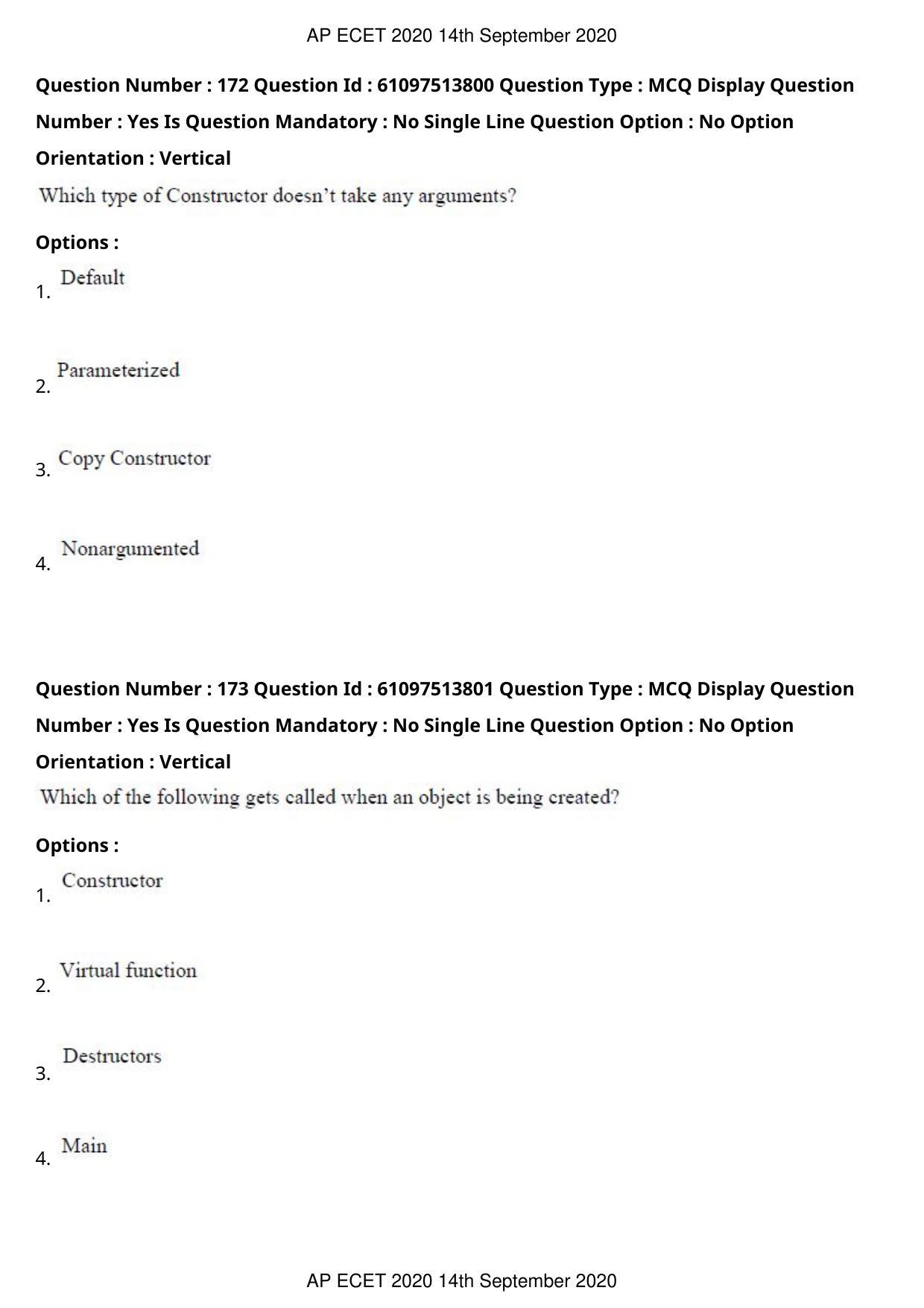 AP ECET 2020 - Computer Science and Engineering (Preview) Question Paper With Preliminary Keys - Page 93