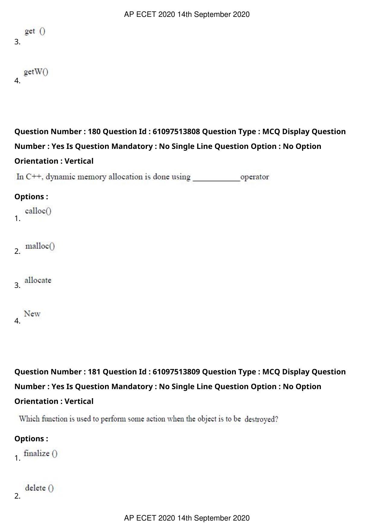 AP ECET 2020 - Computer Science and Engineering (Preview) Question Paper With Preliminary Keys - Page 97