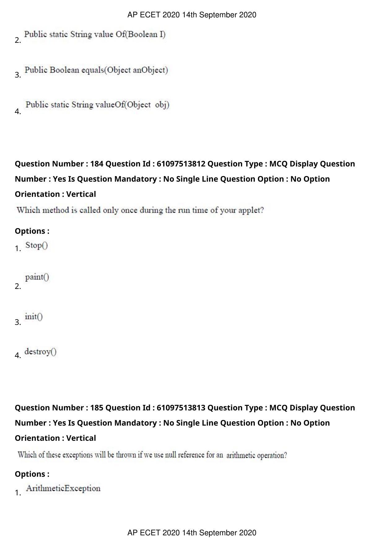 AP ECET 2020 - Computer Science and Engineering (Preview) Question Paper With Preliminary Keys - Page 99