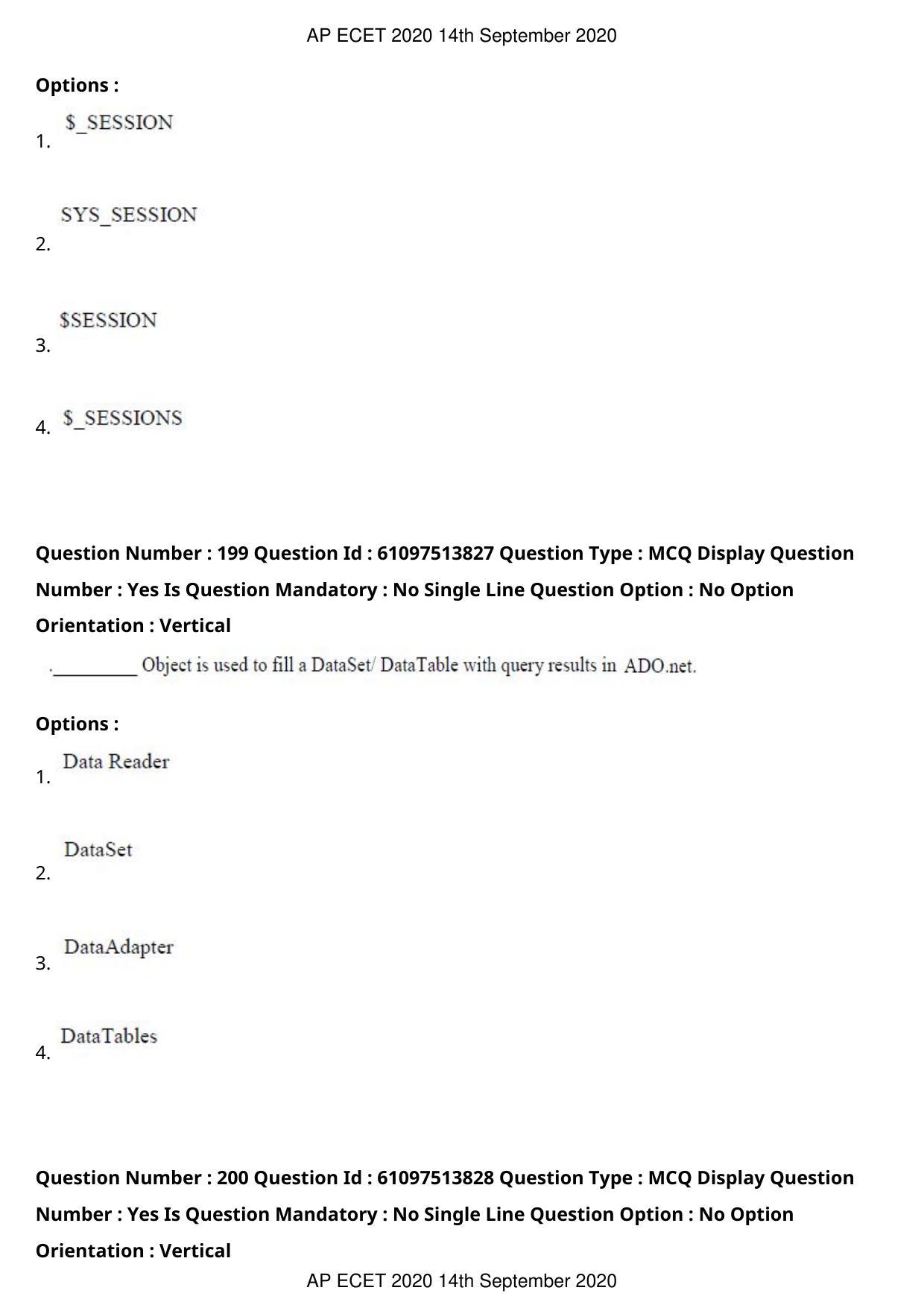AP ECET 2020 - Computer Science and Engineering (Preview) Question Paper With Preliminary Keys - Page 107