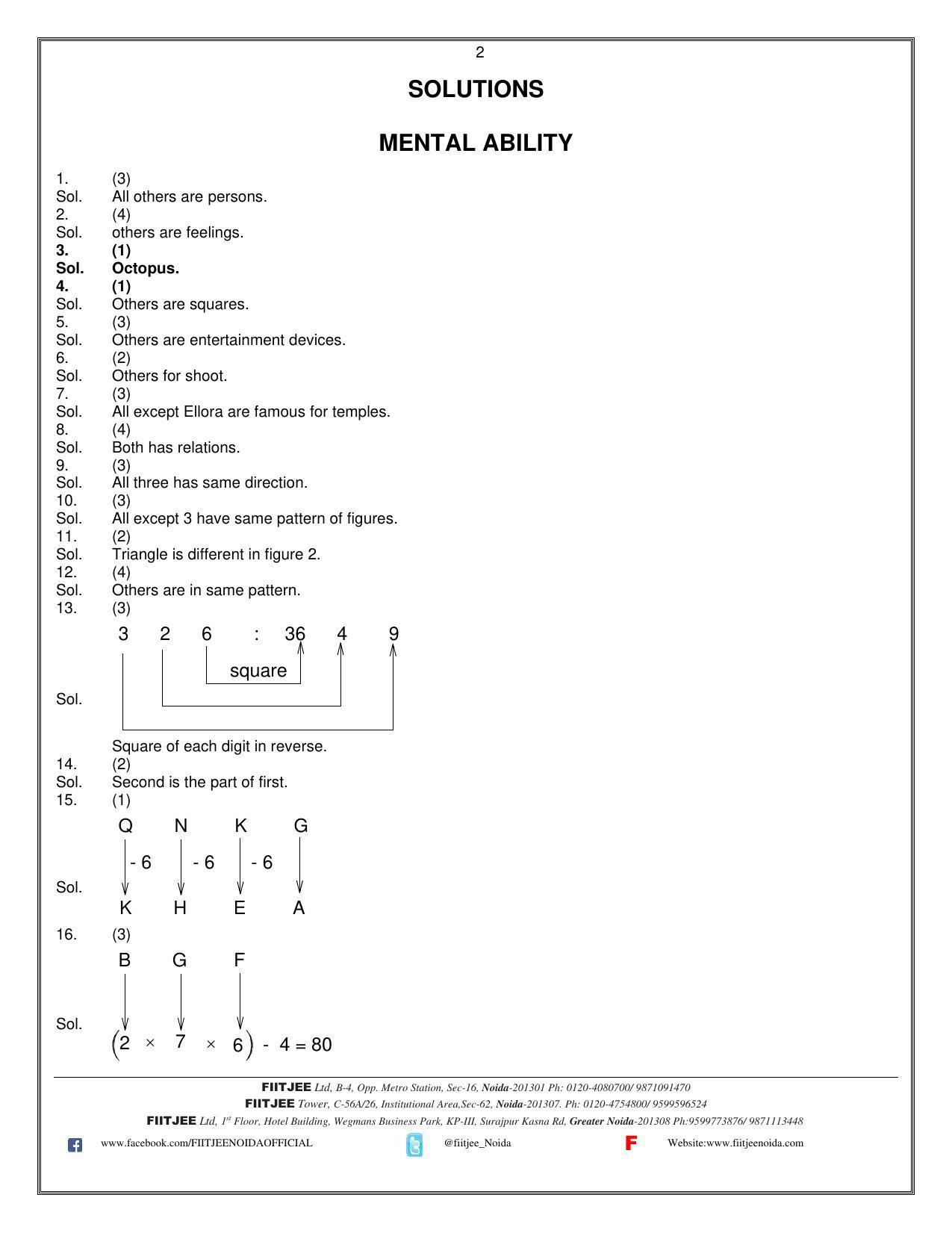 Uttar Pradesh NTSE 2021 MAT Answer Key - Page 2
