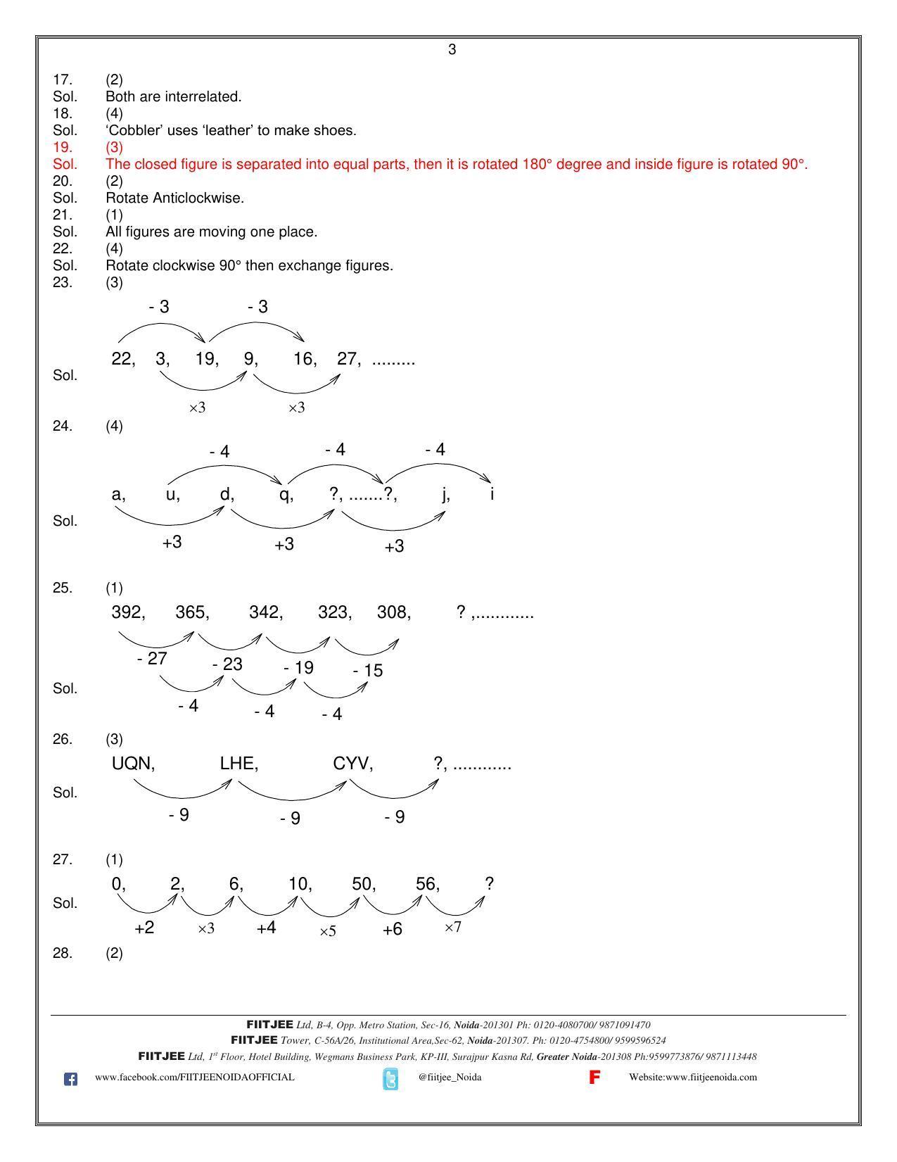 Uttar Pradesh NTSE 2021 MAT Answer Key - Page 3