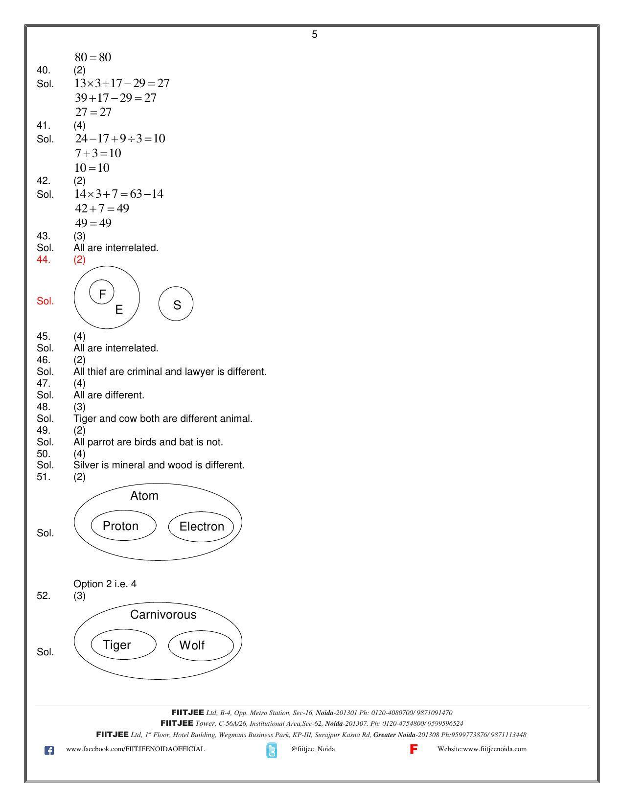 Uttar Pradesh NTSE 2021 MAT Answer Key - Page 5